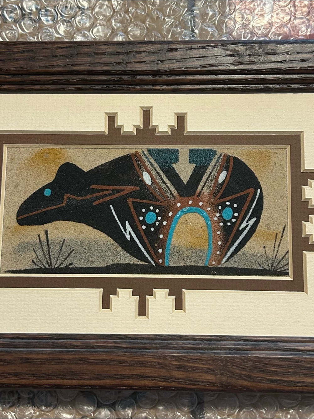 Native Bear Silhouette Wall Art in Black, Brown, Teal, Blue